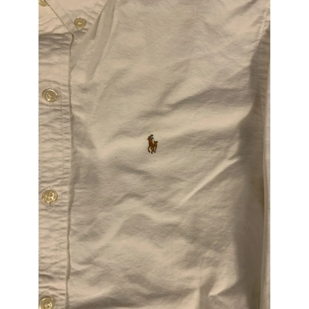 Ralph Lauren Oxford Boys Size 18 White Button-Front Button-down Collar